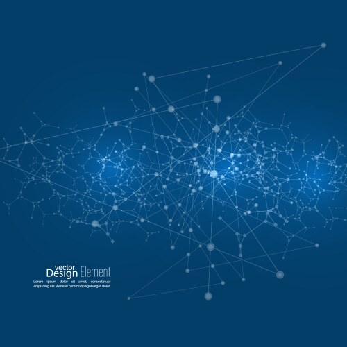 Abstract polygonal grid on cosmic background Vector Image