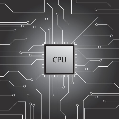 Cpu microprocessor microchip circuit board vektorbild