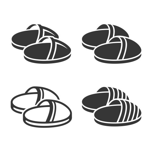 home slippers icon set on white background vector image