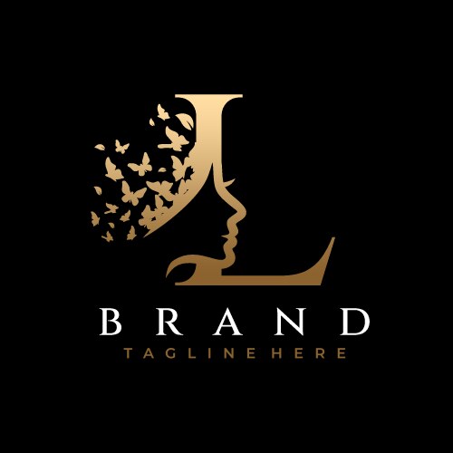 Letter d beauty butterfly crown logo design Vector Image