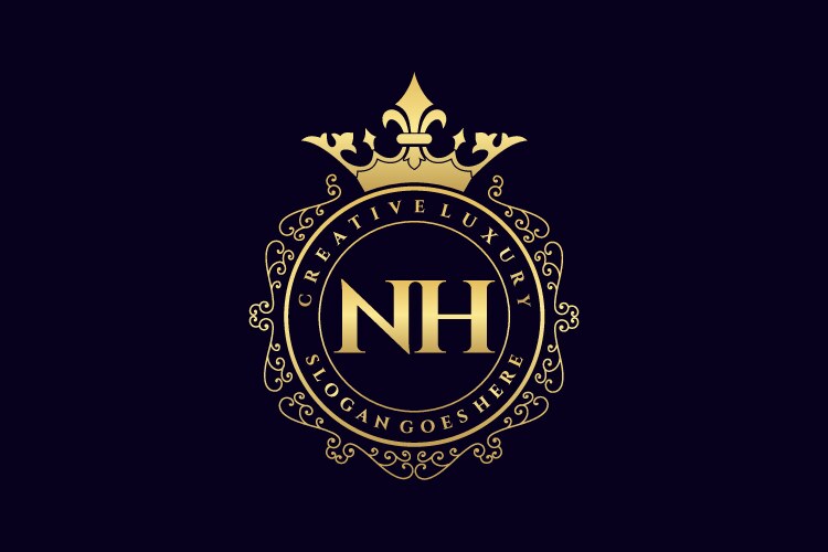 Nh initial letter luxury calligraphic feminine Vector Image