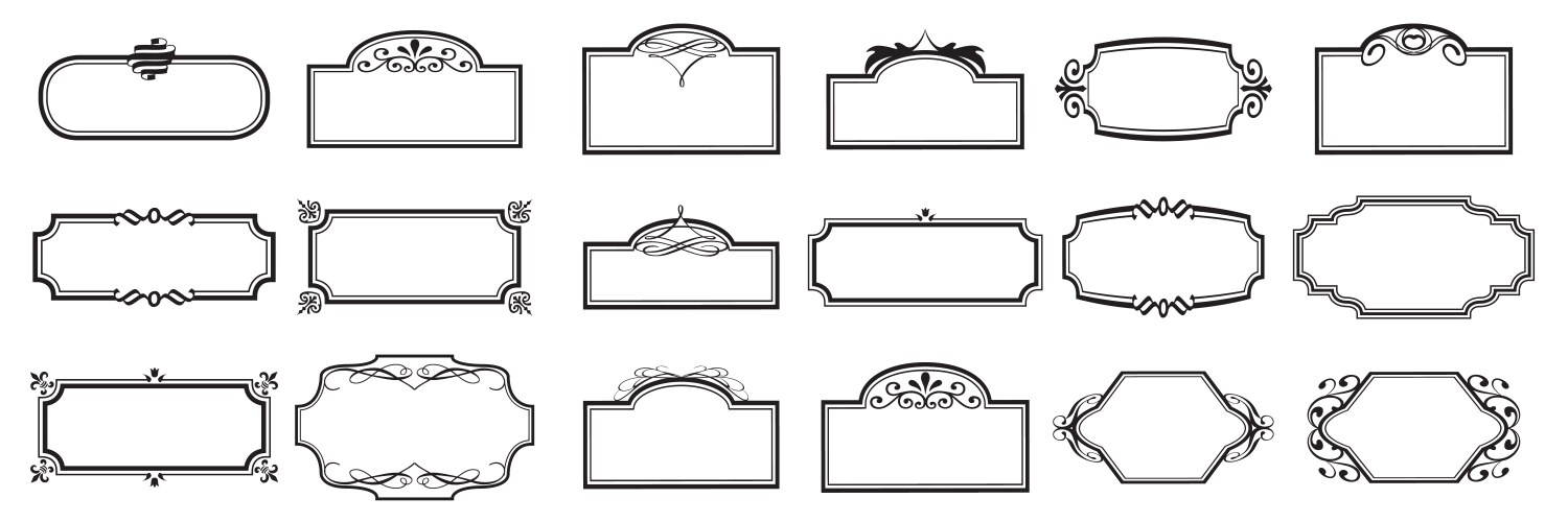 frame set ornamental vintage vector image