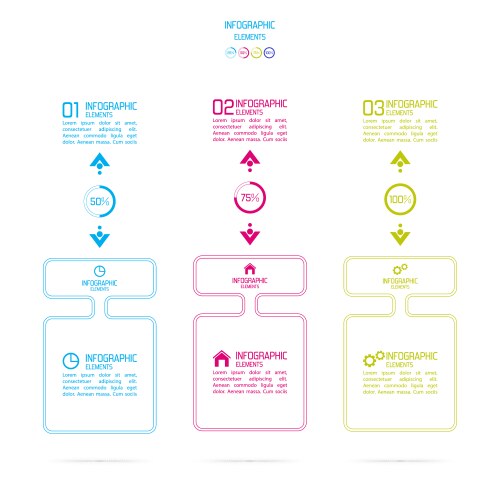 Interface with rectangular shapes and pointers vector image