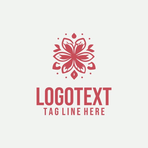 Linear floral logo Royalty Free Vector Image - VectorStock