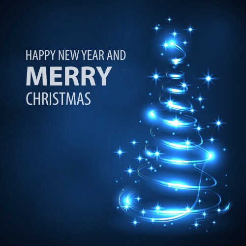 Glowing christmas tree Royalty Free Vector Image