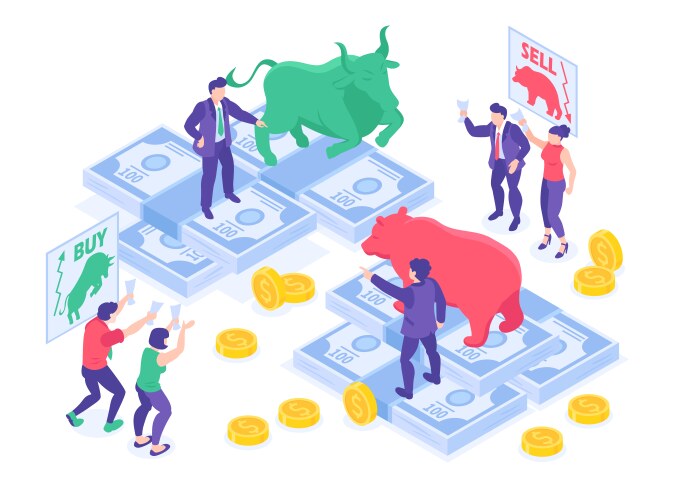 Isometric finance concept vector image