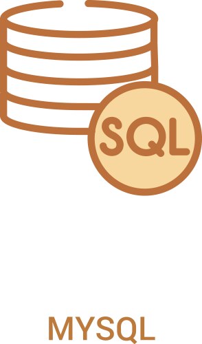 Mysql concept 2 colored icon simple line element vector image