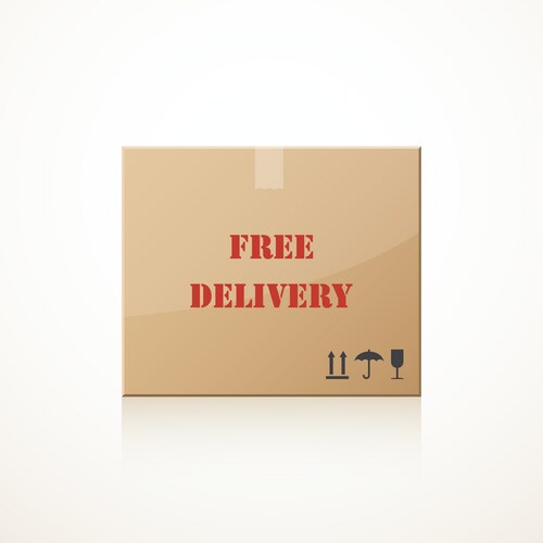 free delivery closed cardboard box vector