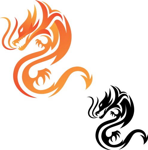 Tribal dragon fire Vector Image