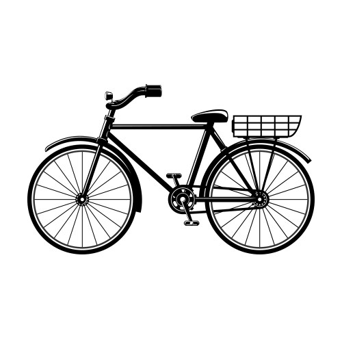 Bicycle Silhouette with Basket Vector Image