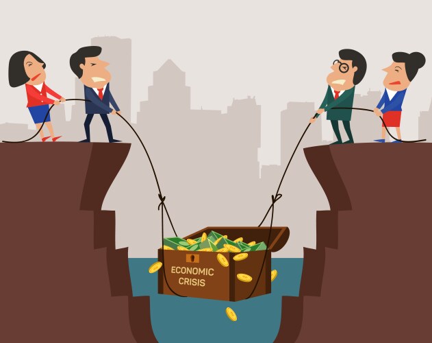 Professional manager with subordinate worker try Vector Image