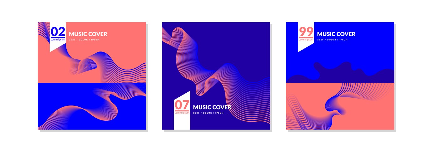 Abstract Music Cover Set vector image