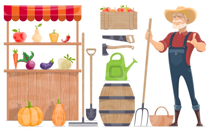 Farm elements - set of modern isolated Royalty Free Vector