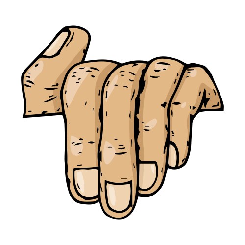 Hand holds icon a mans wrist drawn male Vector Image