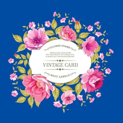 Luxurious color peony label Royalty Free Vector Image