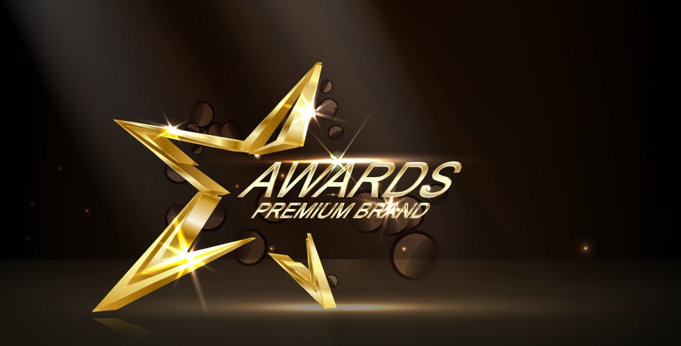 award ceremony background and 3d gold star element vector