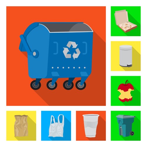 Isolated object dump and sort icon set vector image