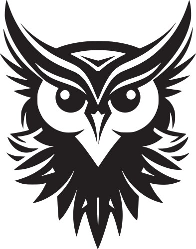 Owl logo - emblem design on w Royalty Free Vector Image