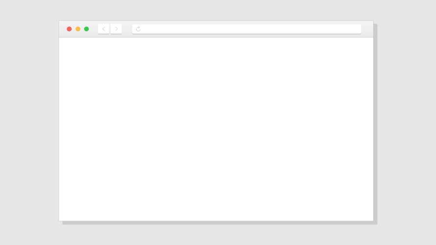 Blank light mode web browser window vector image