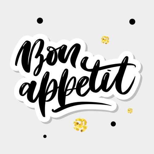 bon appetit hand drawn lettering vector image