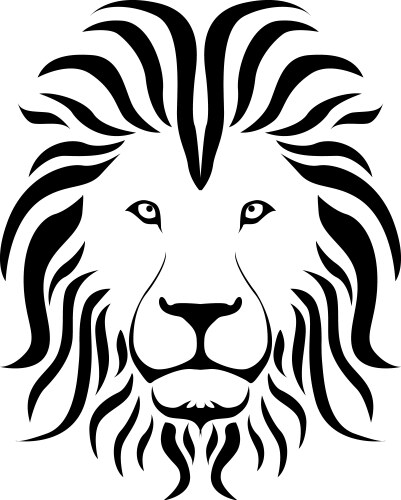 Lion Head Silhouette Vector Image