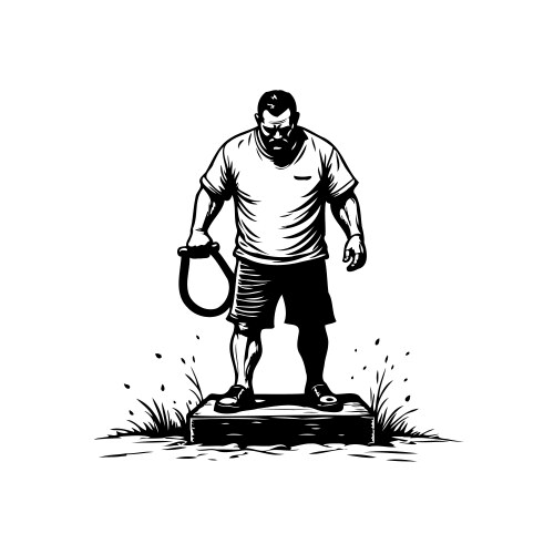 Muscular Figure with Noose Vector Image