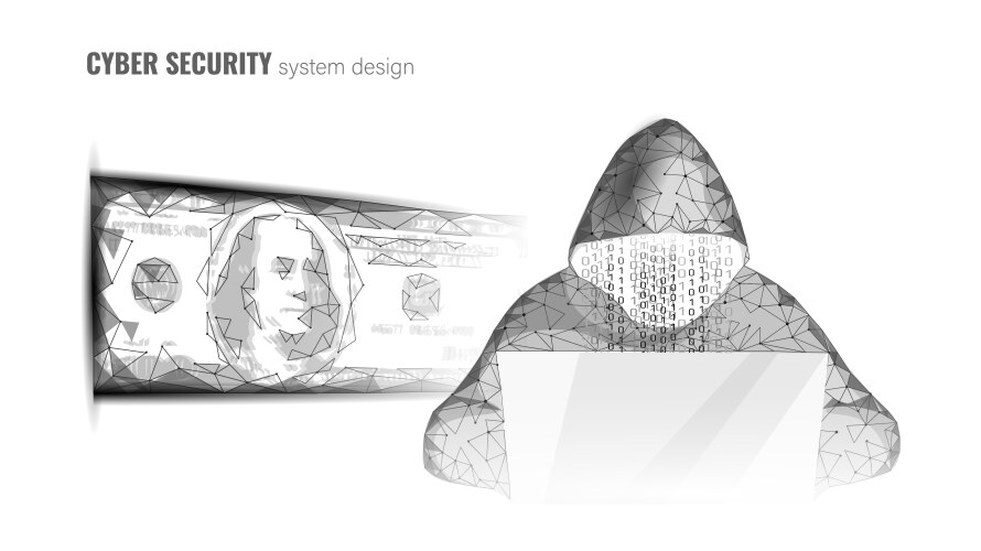 Anonymous hacker at the laptop computer internet vector image