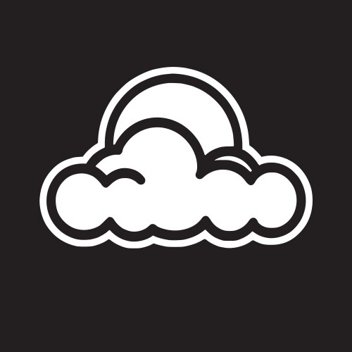 Cloud - black and white Royalty Free Vector Image