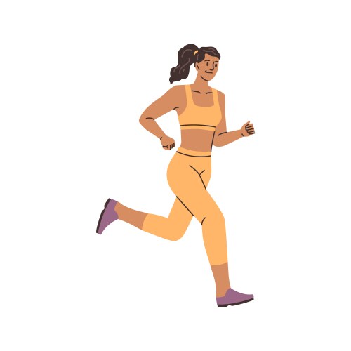 Jogging female character in sports suit Vector Image