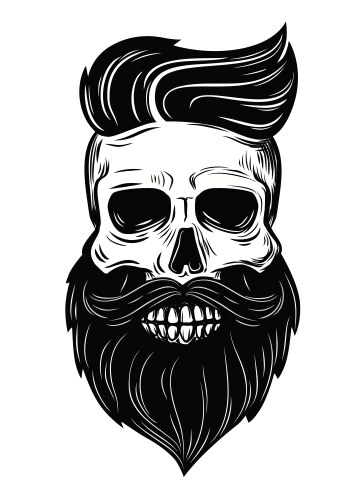 Monochrome vintage skull Royalty Free Vector Image