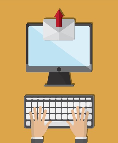 Web messaging through computer image vector image