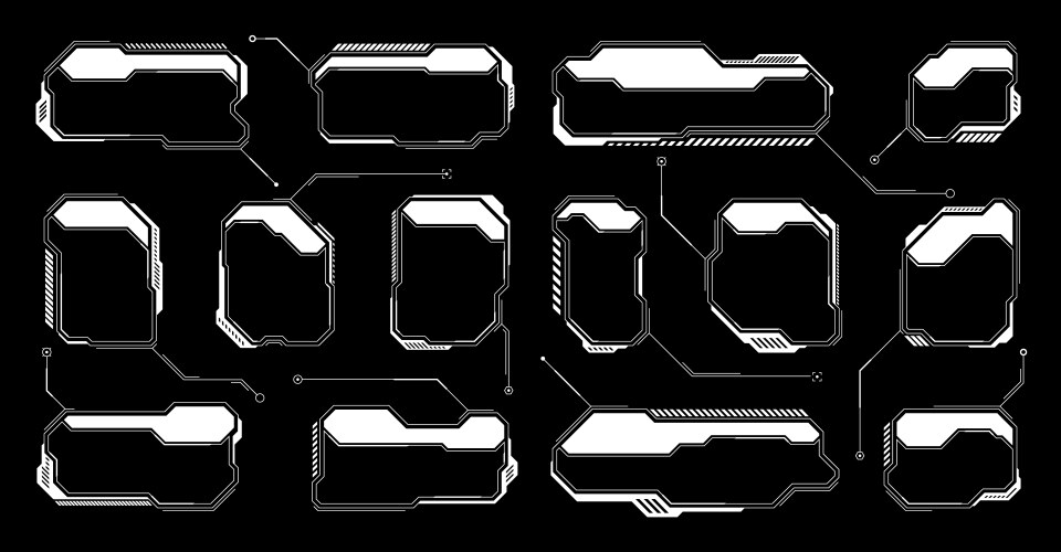 White futuristic hud ui elements sci-fi user Vector Image
