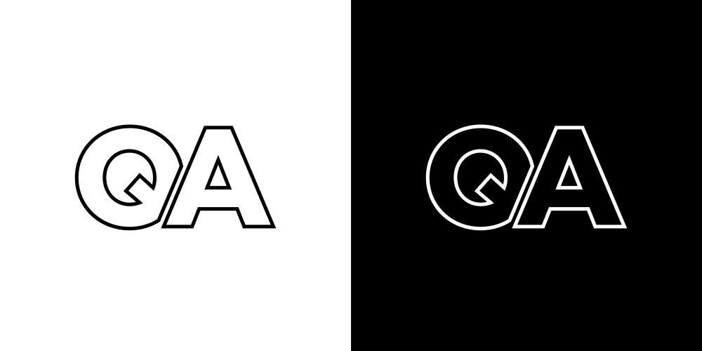 Letter q and a qa logo design template minimal vector image