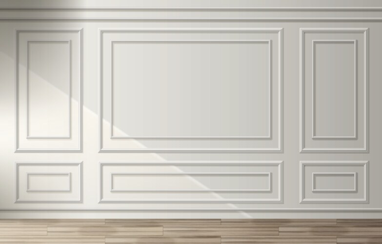 Classic interior with moldings and pilasters Vector Image