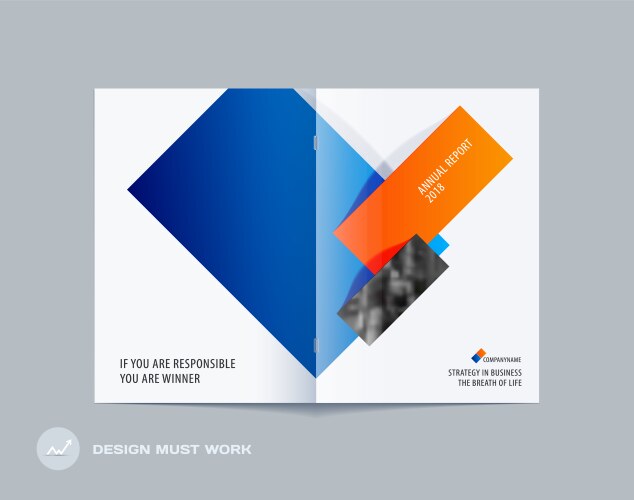 Abstract double-page brochure design rectangular vector image