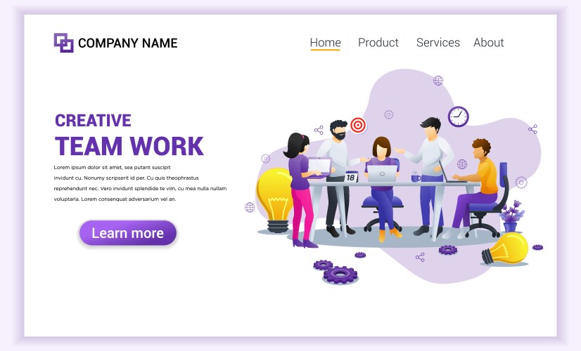 modern flat design concept team work vector image