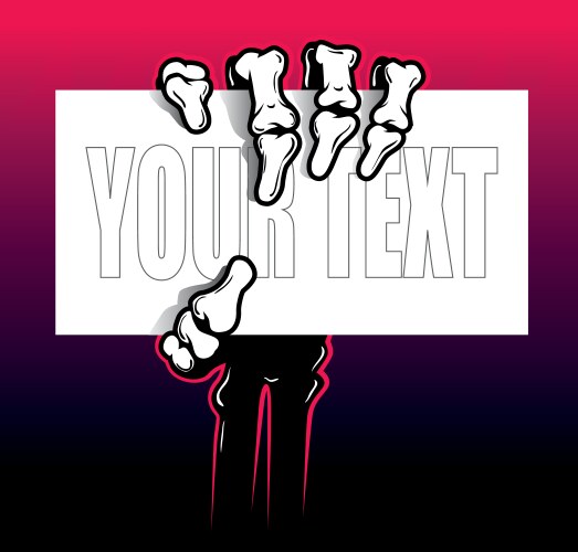 Skeleton Hand with Business Card Vector Image