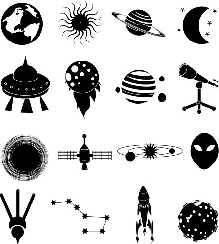 Moon phases line icons set Royalty Free Vector Image