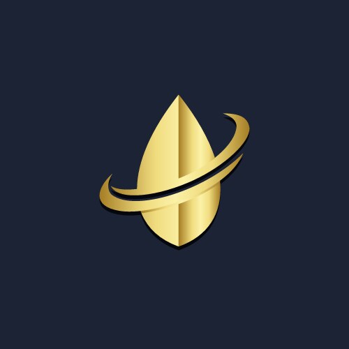 G monogram leaf eco gold logo Royalty Free Vector Image