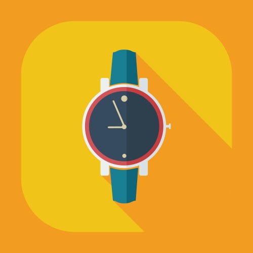 Flat modern design with shadow icons wrist watch vector image