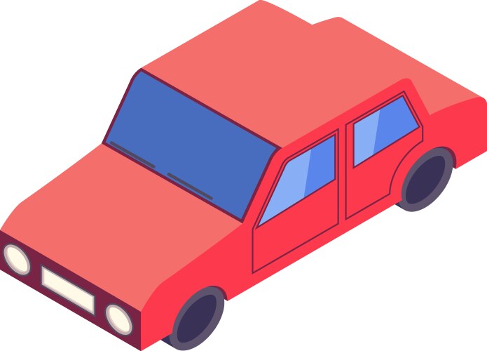 Isometric red car icon Royalty Free Vector Image