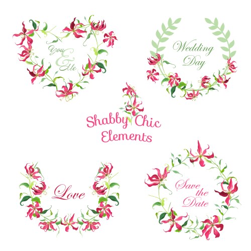 Tropical flower banners and tags Vector Image