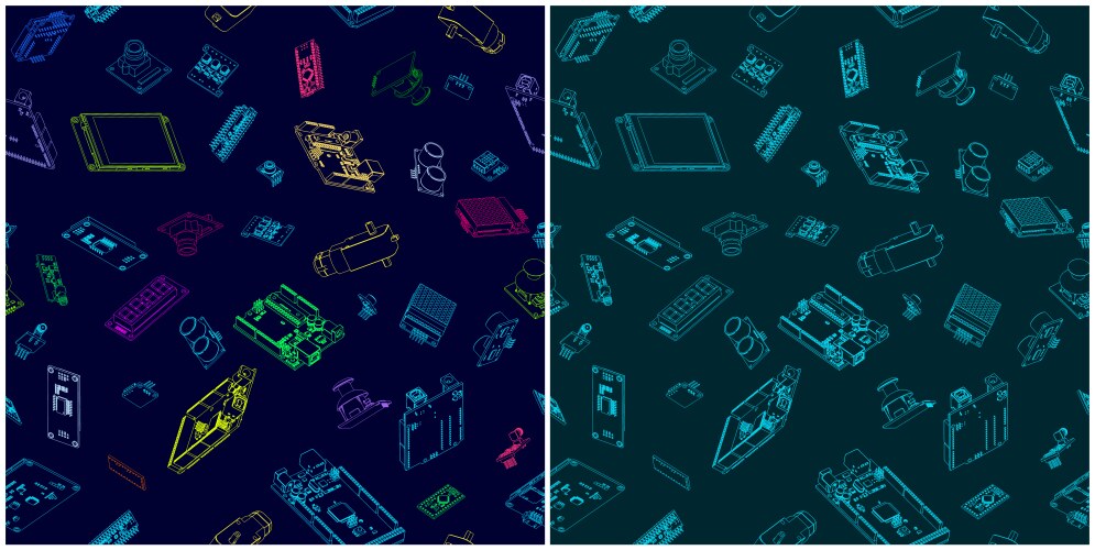 arduino hardware seamless pattern vector