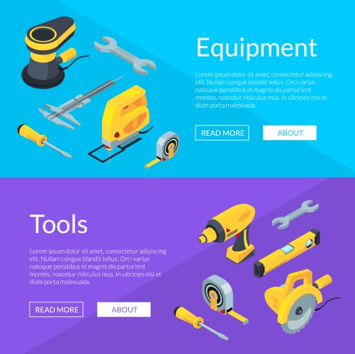 Flat construction tools background Royalty Free Vector Image