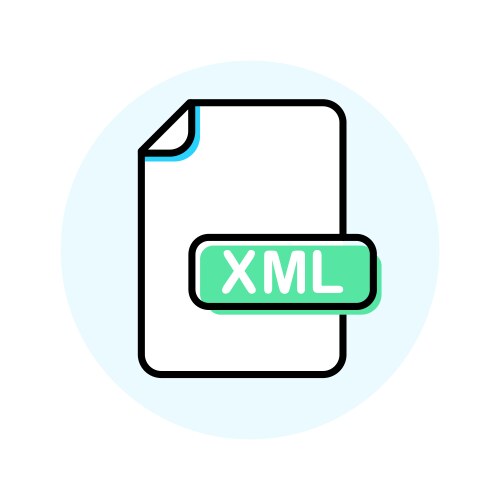 Xml file format extension color line icon vector image