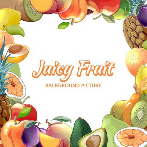 Tropical fruit frame Royalty Free Vector Image