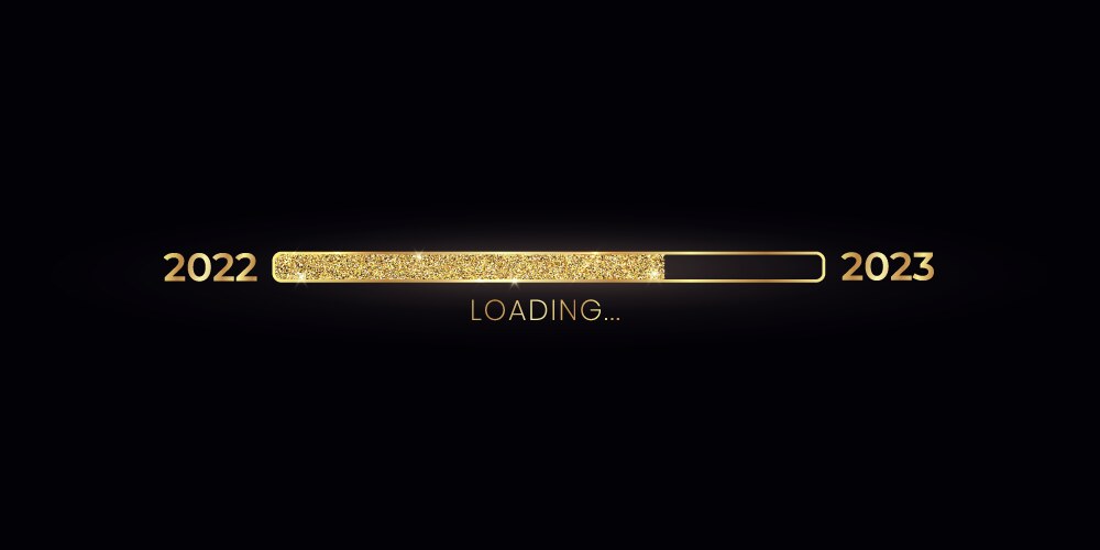 2023 new year gold progress bar golden loading vector image