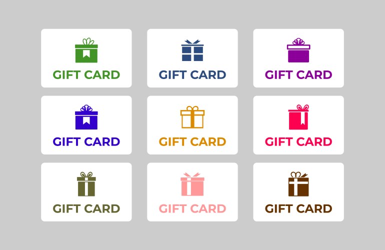 set gift card template for shop or business vector image