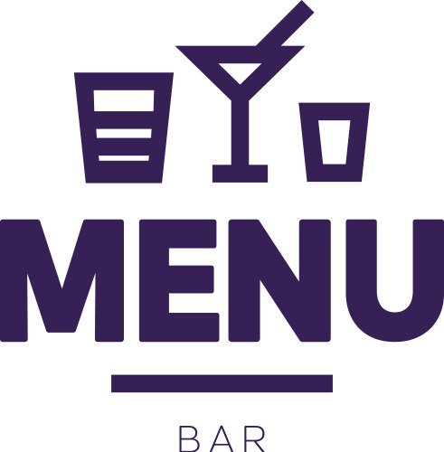 Bar Menu Logo - Shisha & Cocktail Vector Image