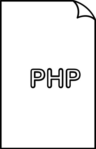 Php format document line icon outline sign linear vector image